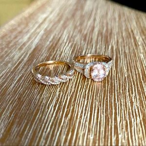 Morganite & Diamond Wedding Ring Set Rose Gold Jared Smithsonian Collection